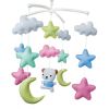 Handmade Colorful Stars Moon Bear Baby Crib Mobile Nursery Room Decor Musical Mobile Crib Toy for Girls Boys