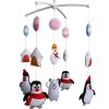 Penguin Bears Snowman Baby Crib Mobile Infant Room Nursery Decor Hanging Musical Mobile Crib Toy