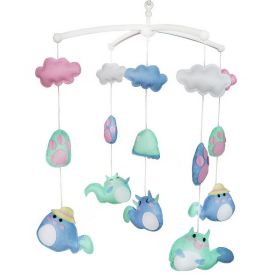 Lovely Blue Green Squirrel Handmade Baby Musical Crib Mobile Nursery Mobile Hanging Toy for Boys Girls