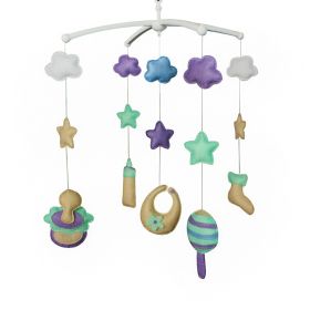 Purple Green Baby Toys Baby Crib Mobile Infant Room Nursery Decor Hanging Musical Mobile Crib Toy