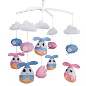 Handmade Blue Pink Rabbit Baby Crib Mobile Nursery Room Decor Musical Mobile Crib Toy for Girls Boys