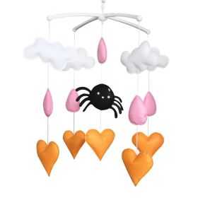 Halloween Spider Orange Hearts Baby Crib Mobile Infant Room Nursery Decor Hanging Musical Mobile Crib Toy