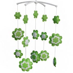 Baby Crib Mobile Green Flowers Handmade Musical Mobile Baby Shower Gift Nursery Decor