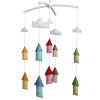 Baby Crib Mobile Colorful House Handmade Musical Mobile Baby Shower Gift Nursery Decor