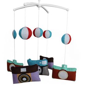 Handmade Camera Baby Crib Mobile Nursery Room Decor Musical Mobile Crib Toy for Girls Boys