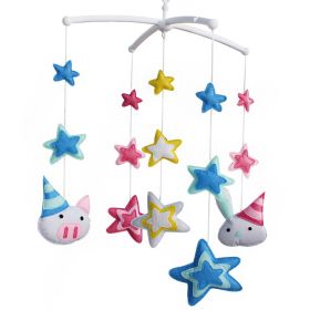 Pigs Stars Baby Crib Mobile Infant Room Hanging Musical Mobile Crib Toy Nursery Decor for Girls Boys