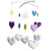 Handmade Colorful Hearts Baby Crib Mobile Nursery Room Decor Musical Mobile Crib Toy for Girls Boys