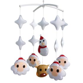 White Christmas Baby Crib Mobile Infant Room Hanging Musical Mobile Crib Toy Nursery Decor for Girls Boys; Santa