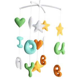 Infant Room Hanging Musical Mobile Crib Toy Baby Crib Mobile Nursery Decor for Girls Boys; I Love You Baby