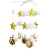 Yellow Bees and Stars Handmade Baby Musical Crib Mobile Hanging Toy Gift Boys Girls Nursery Room Decor