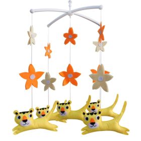 Handmade Baby Crib Mobile Animal Baby Nursery Mobile Toy Hanging Bed Decor Boys Girls Baby Shower Gift; Yellow Tiger