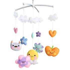 Handmade Apple Flower Moon Cat Baby Crib Mobile Nursery Room Decor Musical Mobile Crib Toy for Girls Boys