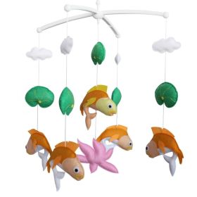 Infant Room Hanging Decor Baby Crib Mobile Nursery Decor Baby Mobile for Girls; Pond Fish and Lotus