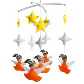 Orange Angels Baby Crib Mobile Infant Room Hanging Musical Mobile Crib Toy Nursery Decor for Girls Boys