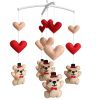 Cute Bears Handmade Baby Crib Mobile Animal Hanging Musical Mobile Infant Nursery Room Toy Decor