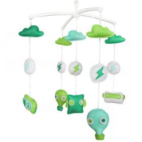 Green Monsters Robots Baby Crib Mobile Halloween Decor Musical Crib Mobile