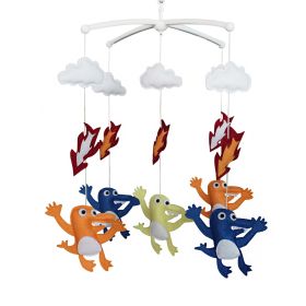 Fire Breathing Monsters Baby Crib Mobile Halloween Decor Musical Crib Mobile