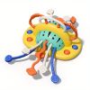 Baby Sensory Montessori Toy For 6-12-18 Months, Silicone Table Pull String Teething Toy, Educational Bath Learning Birthday Gift Travel Toy For 1 2 3