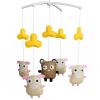 Handmade Baby Crib Mobile Kids Room Decor Cute Pig Baby Musical Mobile; Beige Yellow