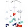 Red and Blue Baby Crib Mobile Japanese Style Baby Musical Mobile for Boys and Girls Nursery Decor; Koinobori