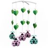 Pink Green Ladybird Handmade Baby Musical Crib Mobile Hanging Toy Gift Boys Girls Nursery Room Decor