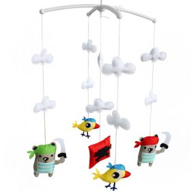 Handmade Pirate Baby Crib Mobile Nursery Room Decor Musical Mobile Crib Toy for Girls Boys