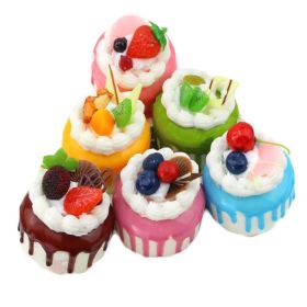 6 Pcs Realistic Fake Cake Artificial Cream Fruit Cake Food Model Bakery Shop Replica Display Prop Photography Props