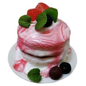 Artificial Dessert Fake Cake Realistic Souffle Crafts Photography Props Party Replica Prop Kitchen Bakery Display; Red