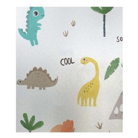 Cute Dinosaur Translucent Window Film No Glue Static Decorative Privacy Films Window Sticker for Glass; 15x39 inches