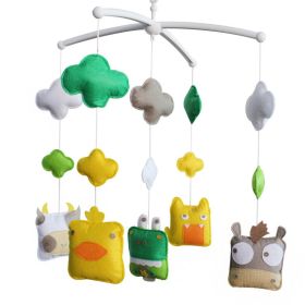 Baby Crib Mobile Animal Musical Crib Mobile Nursery Room Hanging Decor Toy Green Yellow Grey Frog Chick Cow Tiger Horse