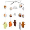 Baby Crib Mobile Animal Musical Crib Mobile Nursery Room Hanging Decor Toy Brown Bear White Bear Grizzly Bear