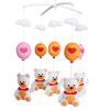 Baby Crib Mobile Animal Musical Crib Mobile Nursery Room Hanging Decor Toy White Orange Bear Balloon