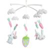 Baby Crib Mobile Animal Musical Crib Mobile Nursery Room Hanging Decor Toy White Rabbit Strawberry Carrot