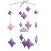 Handmade Plush Baby Crib Mobile Cute Purple Pink Star Baby Musical Mobile Kids Room Decor for Girls