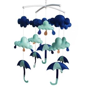 Handmade Baby Crib Mobile Nursery Room Decor Baby Mobile for Crib; Blue Rainy Umbrella