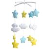 Handmade Plush Baby Crib Mobile Cute Blue Yellow Star Cloud Baby Musical Mobile Kids Room Decor