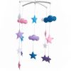 Handmade Baby Crib Mobile Blue Purple Star Baby Musical Mobile Kids Room Nursery Decoration