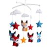 Baby Crib Mobile Animal Musical Crib Mobile Nursery Room Hanging Decor Toy Blue Red Orange Fox Star