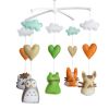 Baby Crib Mobile Animal Musical Crib Mobile Nursery Room Hanging Decor Toy Green Orange Grey Penguin Frog Cat Hedgehog