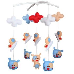 Baby Crib Mobile Animal Musical Crib Mobile Nursery Room Hanging Decor Toy Blue Butterfly Bear