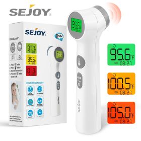 1pc Digital Forehead Thermometer For Babies & Adults; 1s Fast Read; 3-Color LCD Display; Object & Body Mode; One-button Operation; Easy To Use