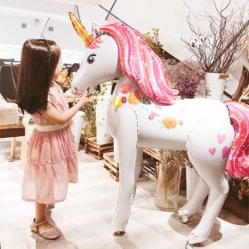 106*116CM Tall Unicorn Baby Shower Party Decorations 3D Animal Foil Balloons