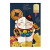 Japanese Style Door Curtain Fortune Cat Half Curtain Kitchen Partition Curtain Sushi Ramen Restaurant Short Curtain ,31x47 Inch