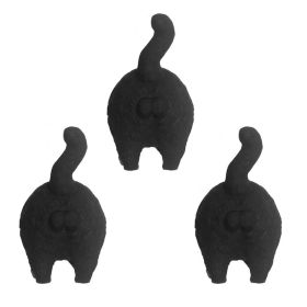 3 Pcs Cute Black Cat Butt Dresser Drawer Handle Pulls Animal Resin Knobs for Wardrobe Cupboard Furniture Hardware