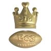 Rugby and Crown Drawer Knobs for Boys Girls Room Furniture Pulls, Gold, One Pair