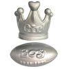 Rugby and Crown Drawer Knobs Boys Girls Room Wardrobe Pulls Handle, Silver, One Pair