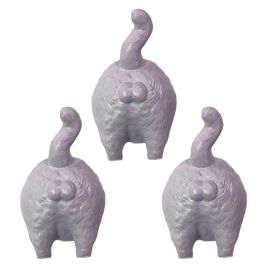 3 Pcs Cute Purple Cat Butt Cabinet Drawer Dresser Knobs Resin Knobs Handles for Kids Closet Wardrobe Cupboard