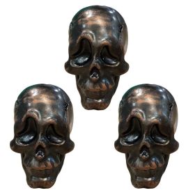 3Pcs Simulated Skull Face Drawer Knobs Resin Skull Cabinet Knobs Wardrobe Handles, Awkward Face