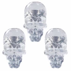 Kids Drawer Knobs Clear Resin Wardrobe Knob Cabinet Skull Knobs, Dull Face,3 Pcs