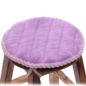 2Pcs Flannel Chair Pads 15 inches Soft Round Seat Cushions for Kitchen Bar High Chairs Stools, Purple